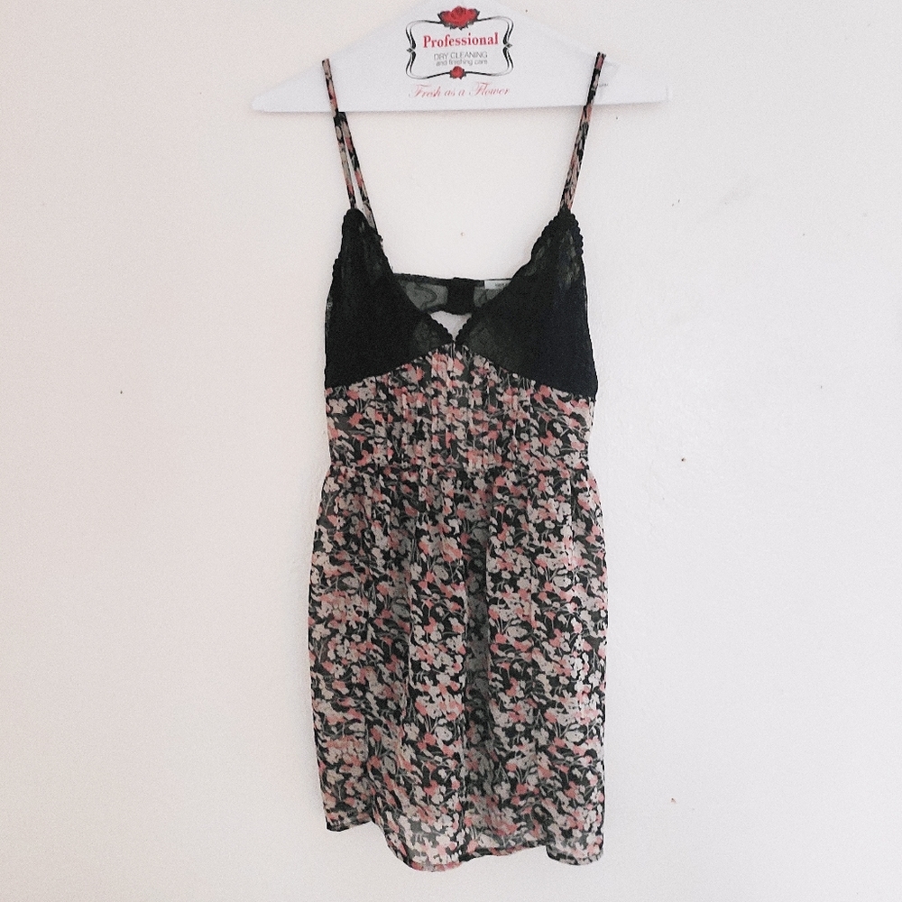 Urban Outfitters black lace & floral nightie